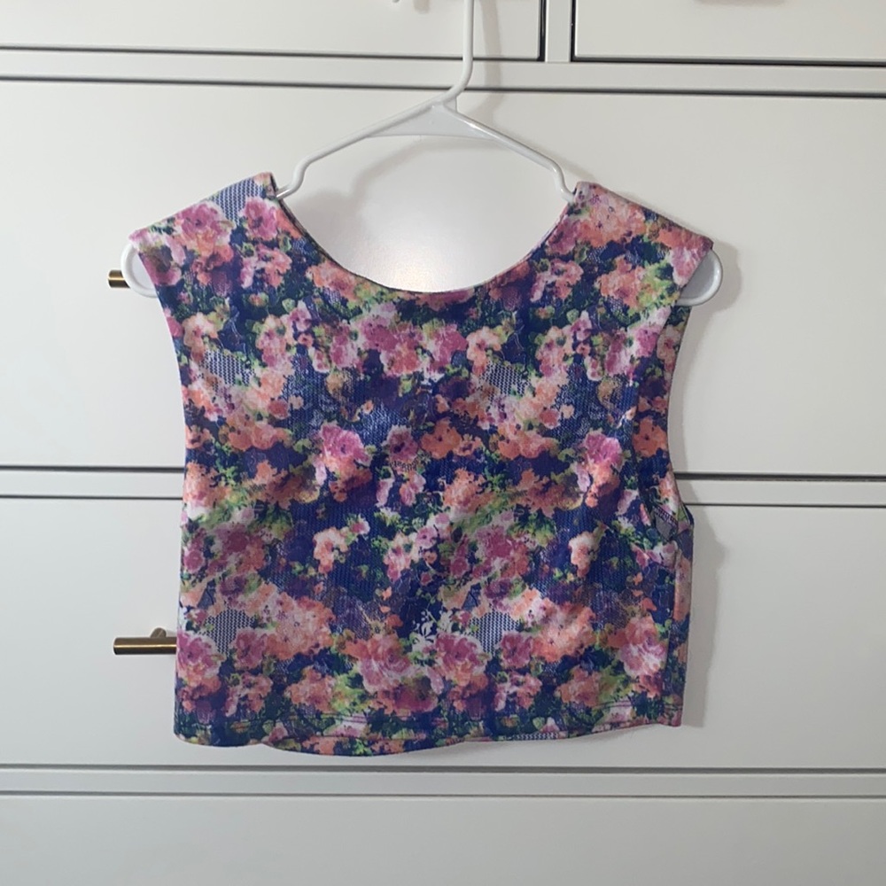 Multi color floral crop top